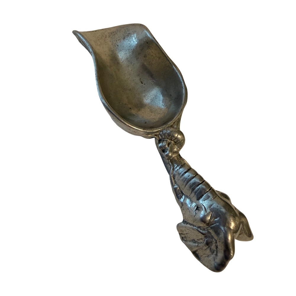 Arthur Court 1998 Elephant Handle Nut Candy Scoop Silver Aluminum Figural 7.5"‎